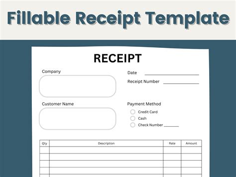 instant receipt template